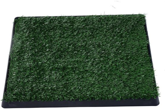 PawHut Indoor Pet Dog Toilet Mat Potty Tray Training Grass Restroom with Tray and Loo Pad