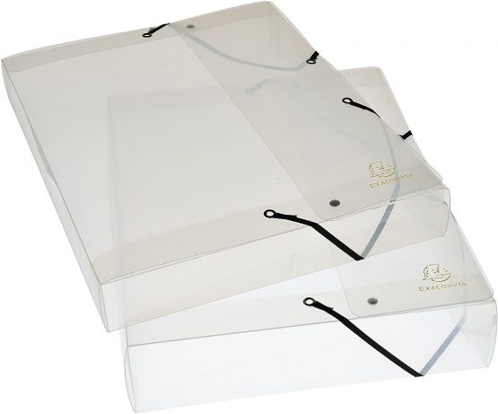 Exacompta Crystal PP Filing Box, A4, 25 mm spine, A4 - Clear