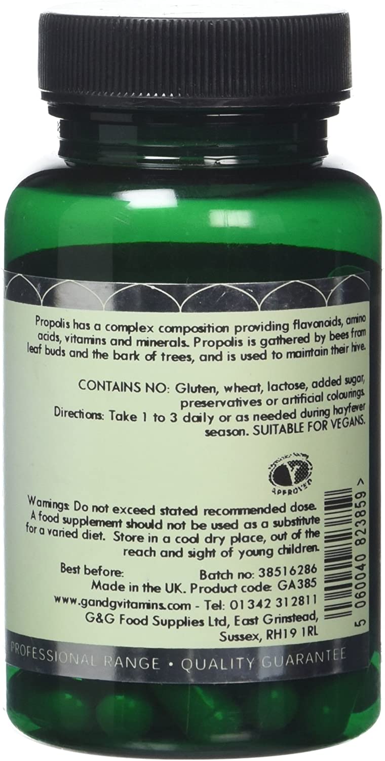 Propolis Capsules, High Strength Natural Bee Propolis Supplement, Rich in Bioflavonoids, Immune Support - Image 2