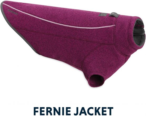 Ruffwear Knit Fleece Dog Jacket, Windproof, Very Large Breeds, Size: X-Large, Larkspur Purple, Fernie, 0590-580L1
