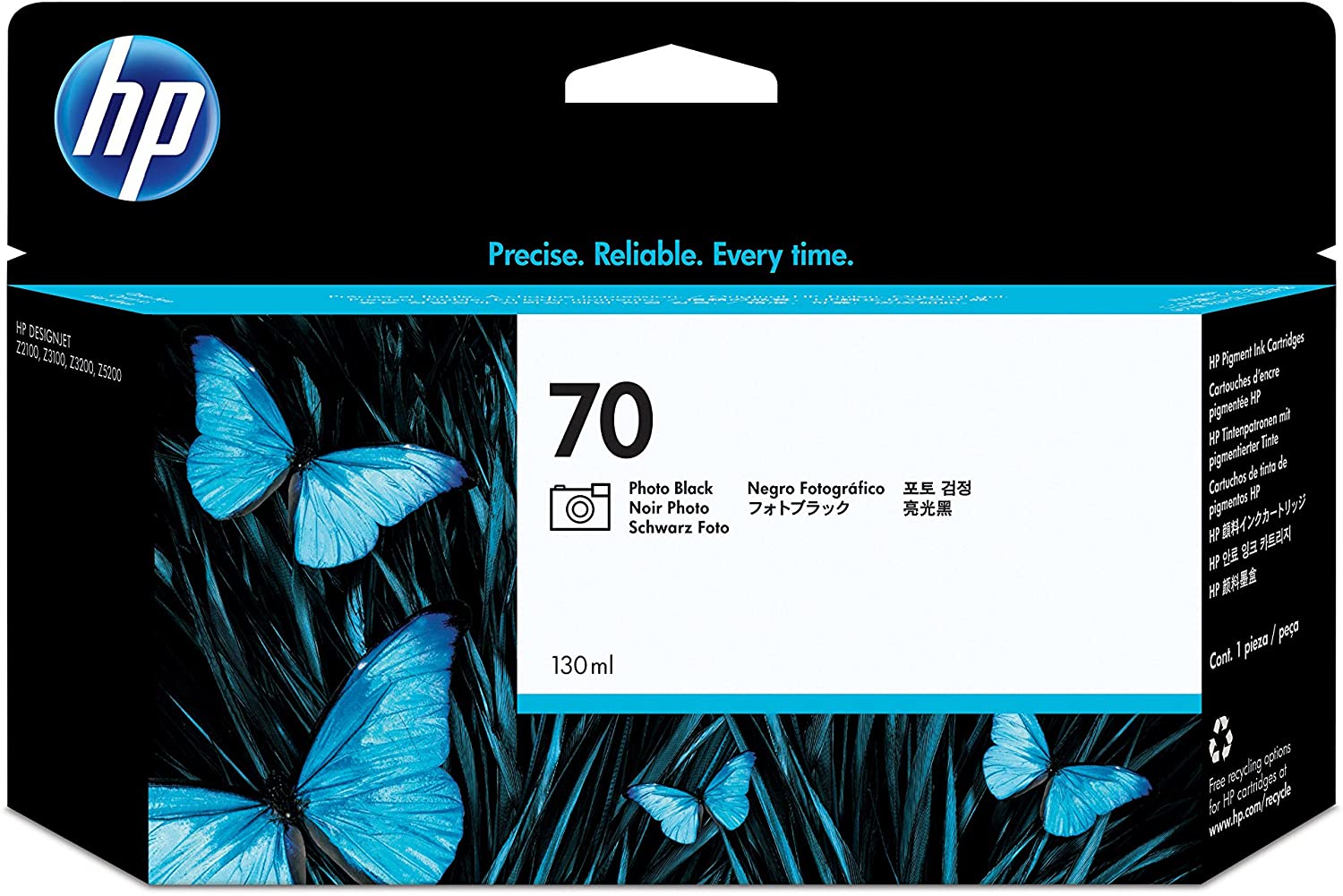 HP Original No.70 Black Ink Cart 130ml, Standard Yield - Image 2