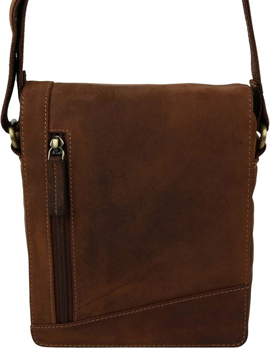 Ladies Mens Oiled Leather Cross Body/Shoulder Bag by Visconti; Merlin Travel - Image 3