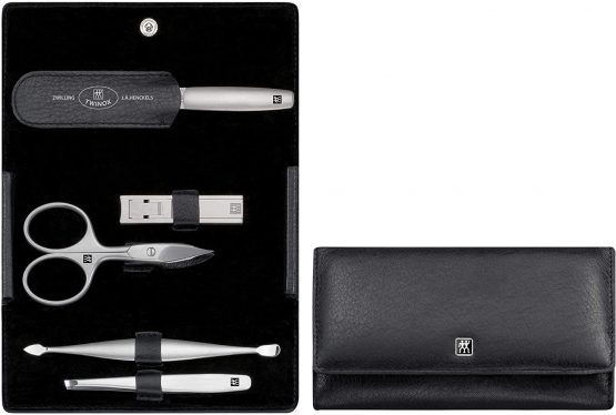 Henckels Twinox Manicure Set Nappa Z Comp. 5 Pieces- Combs- Nail Cleaner- Tweezers- File- Di