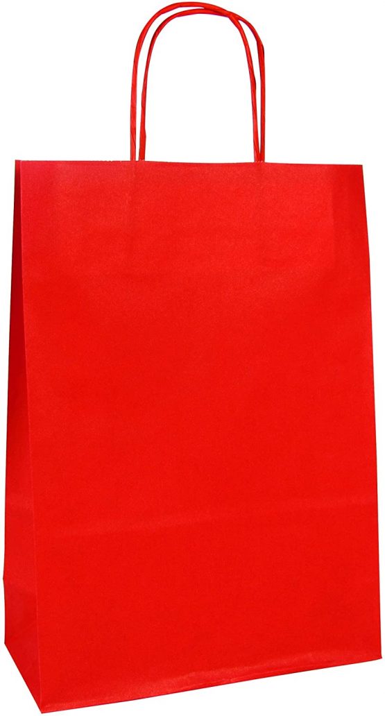 Clairefontaine Kraft Bags, 22 x 10 x 29 cm - Red, Pack of 25