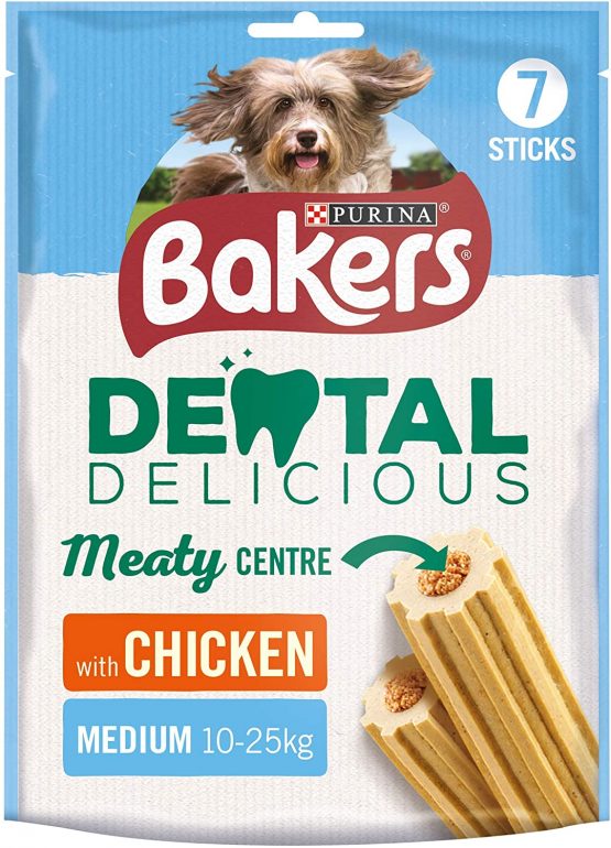 Bakers Dental Delicious Medium Dog Chews Chicken 200g - Case of 6 (1.2kg)