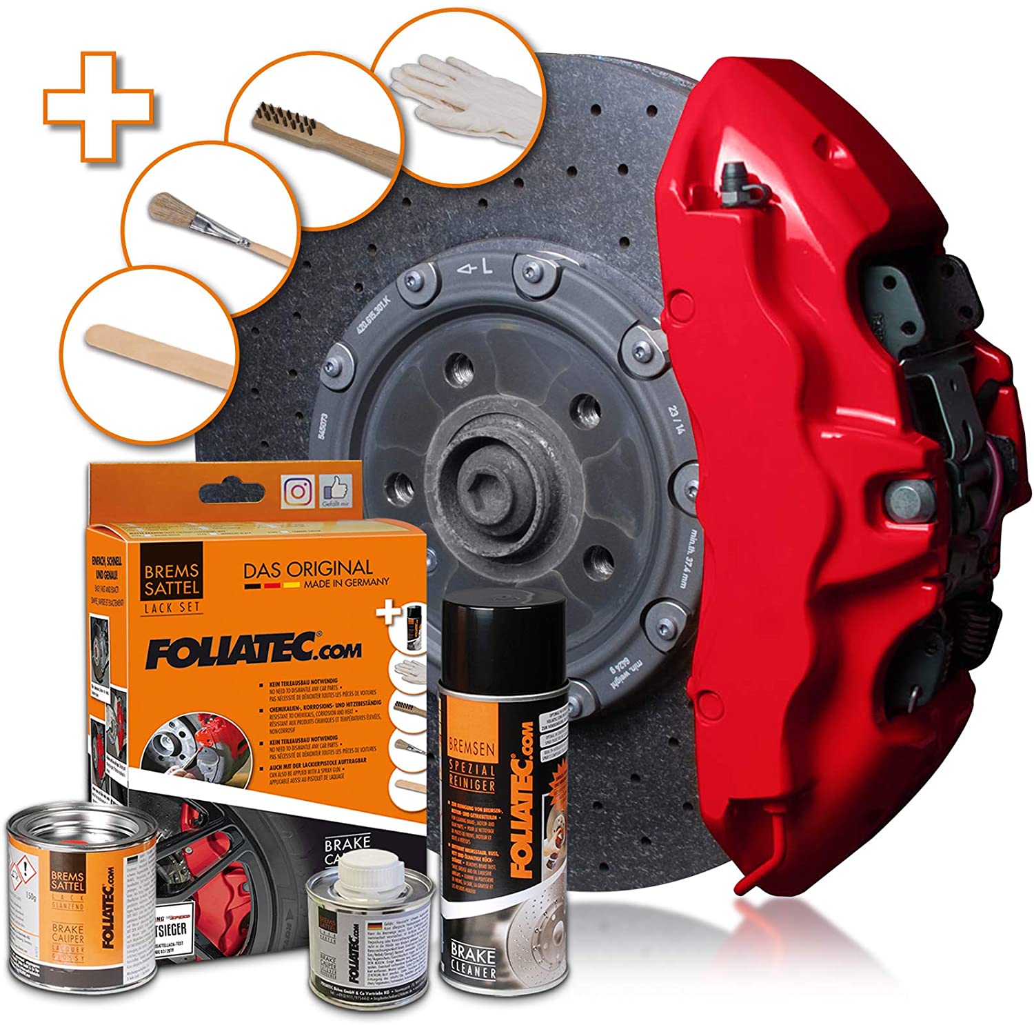 Foliatec Brake Calliper Paint Set, Red, 400 ml (Pack of 1)