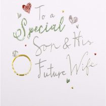 Son & Future Wife Engagement Card from The Hallmark Studio - Contemporary Design with Embossed Foiled Lettering