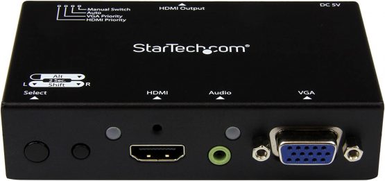 StarTech 2x1 VGA + HDMI to HDMI Switch / Selector Box - 1080p Multi Video Input Automatic Switcher - 2 Computers In 1 Monitor Out (VS221VGA2HD) - Image 2