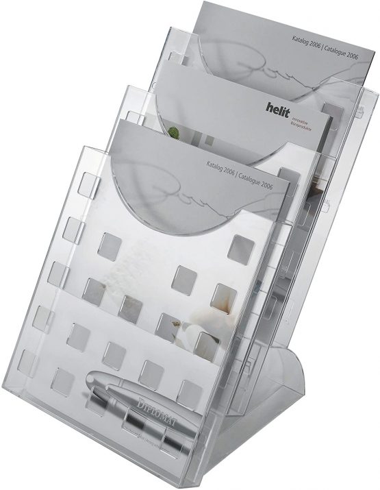 Helit H6102702 A4 Desktop 3 Pocket Literature Holder