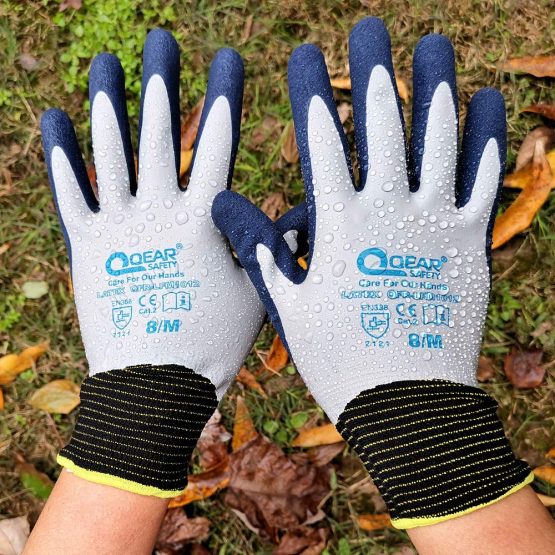 1 Pair Garden Work Glove, Latex Rubber Fully Coated, Knitted Liner, Flexible, Water/Mud Proof For Palm and Back, Anti-Slip,Small Thorn Resistance (9/L) - Image 3
