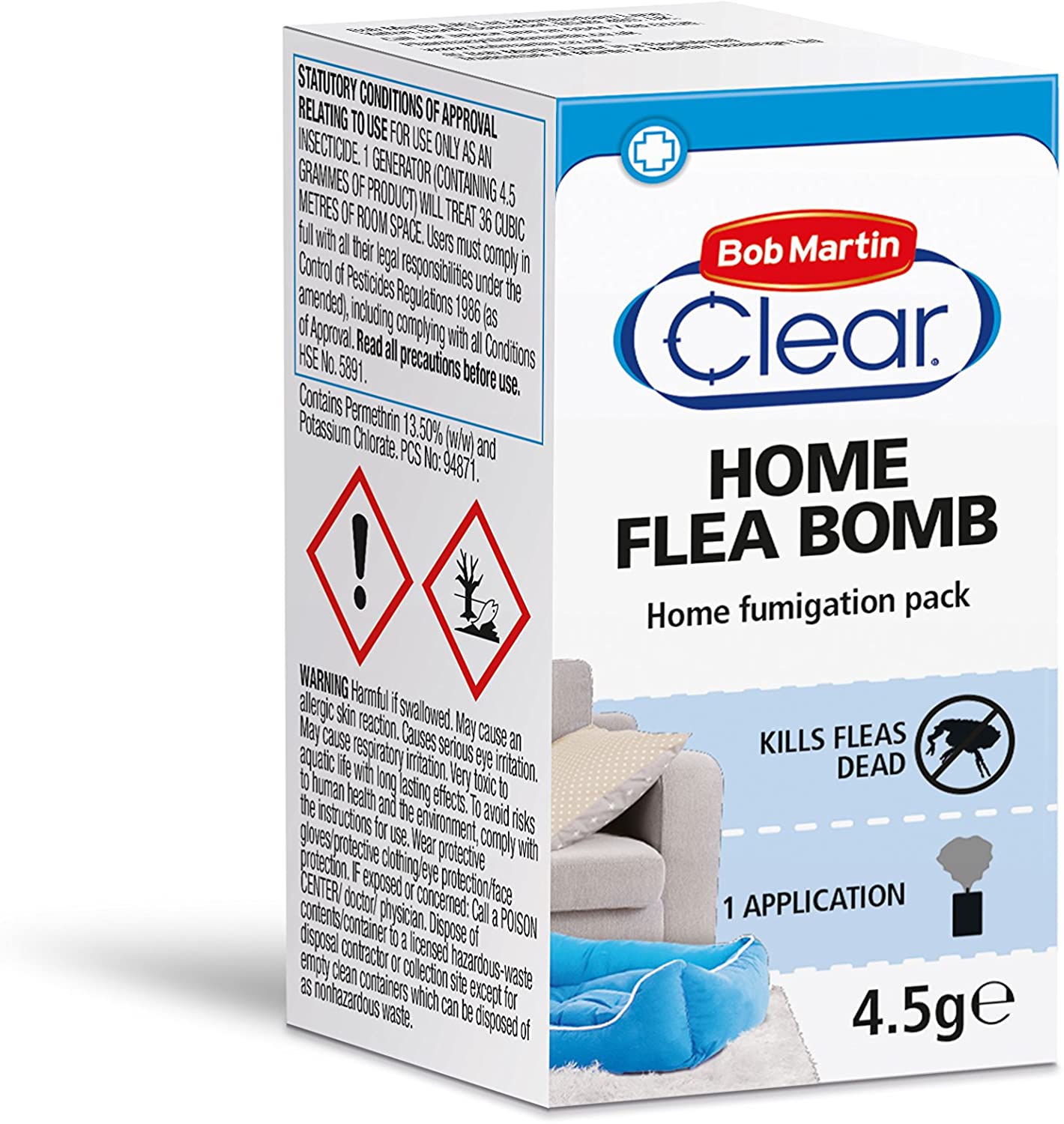 Bob Martin Clear Dual Action Flea Bomb for the Home - Kills Fleas Dead, Fast and Effective Household Treatment (1 Can) - Image 2