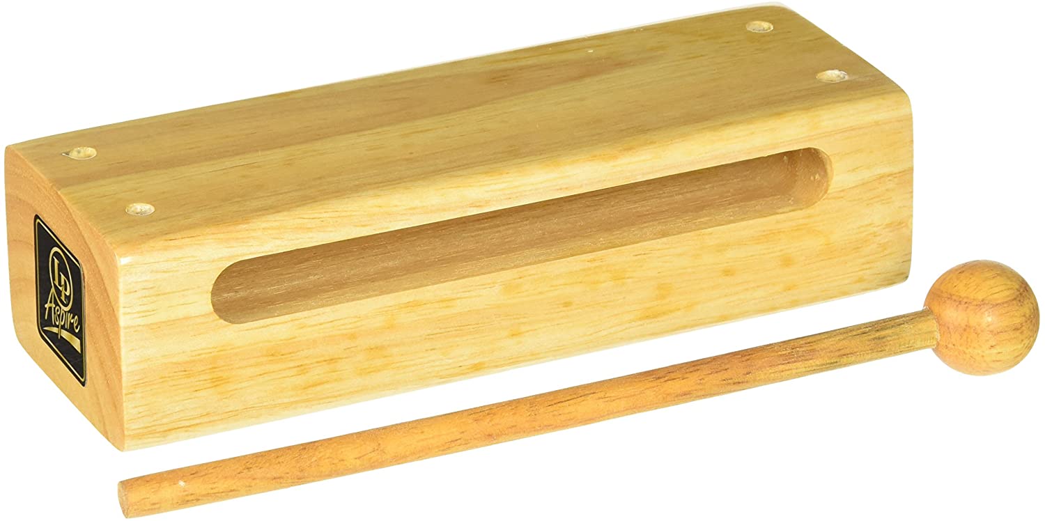 Latin Percussion LP860402 Aspire Large Wood Block with Beater, Natural, inch