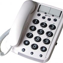 Geemarc Dallas 10- Big Button Corded Telephone- Hearing Aid Compatible- Tone and Volume Control- Visual Ringer Indicator and Memory Buttons- Wall Mountable-UK Version