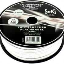 Loudspeaker Cable Flat 2 x 4.0 mm² White 25 m CCA Audio Cable Box Cable