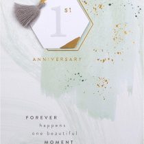 1st Wedding Anniversary Card from Hallmark - 3D Tag Design