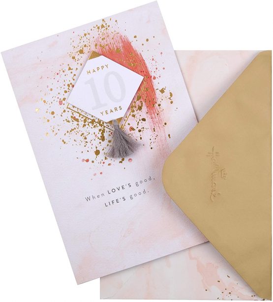 10th Wedding Anniversary Card from Hallmark - 3D Tag Design - Image 2
