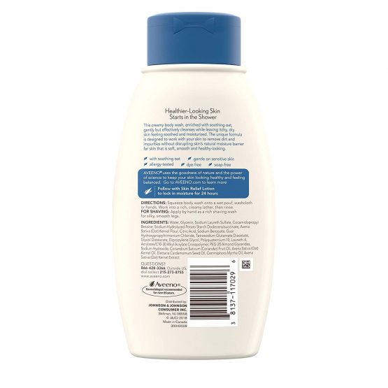 Aveeno Active Naturals Skin Relief Body Wash, Fragrance Free, 12 Fl. Oz - Image 4