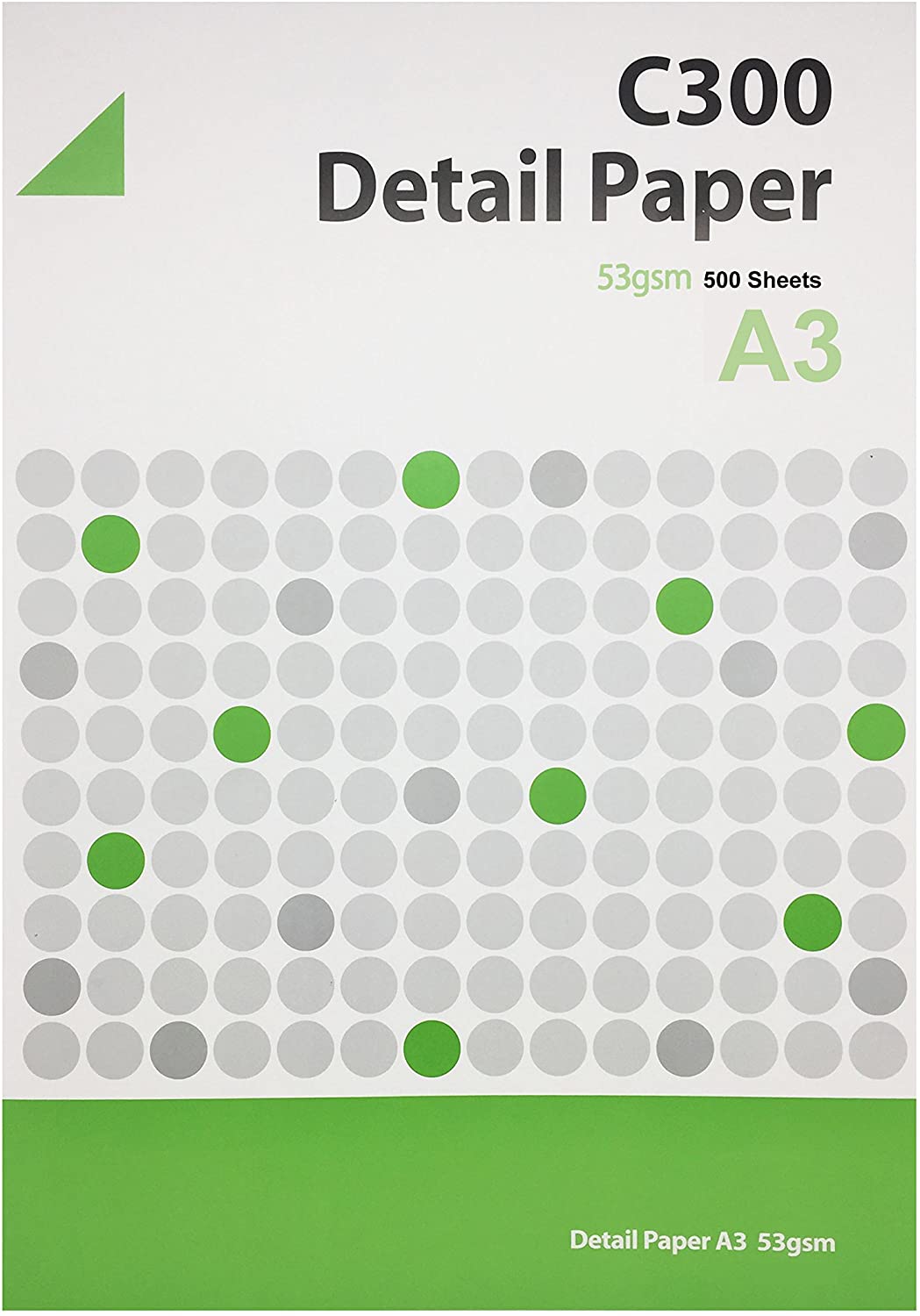 West C300 53 GSM A3 500 Sheets Technical Detail Paper, white