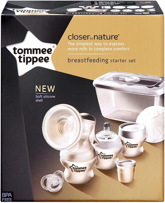Tommee Tippee Breastfeeding Starter Kit, Manual Breast Pump, Microwave Steriliser Box, Baby Bottles and Breastfeeding Accessories - Image 2