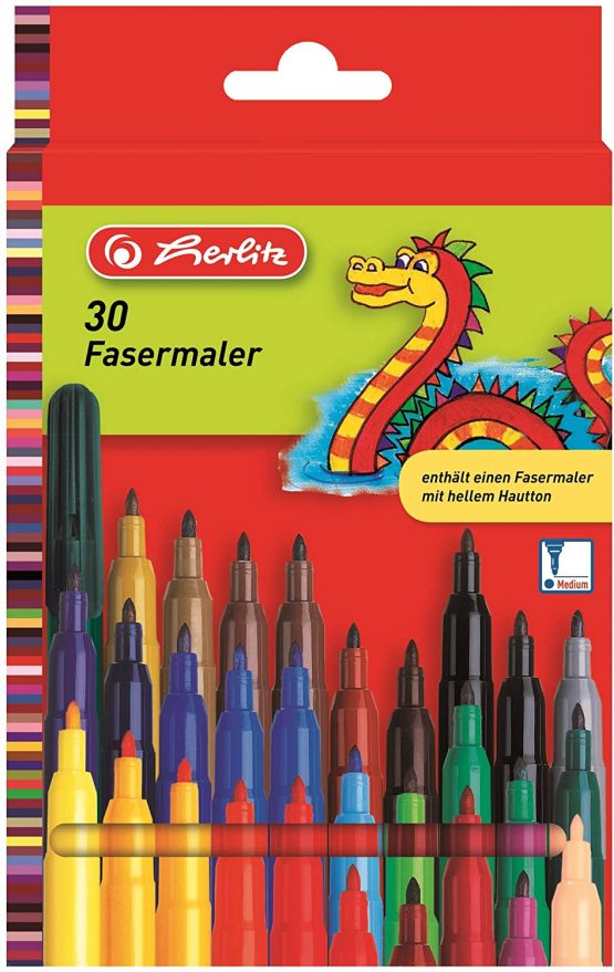 Herlitz 8649311 Fibre-Tip Pens, Pack of 30 30er