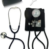 Primacare DS-9197-BK Professional Classic Series Manual Adult size Blood Pressure Kit, Emergency Bp kit with Stethoscope and Portable Leatherette Case, Nylon Cuff, Black