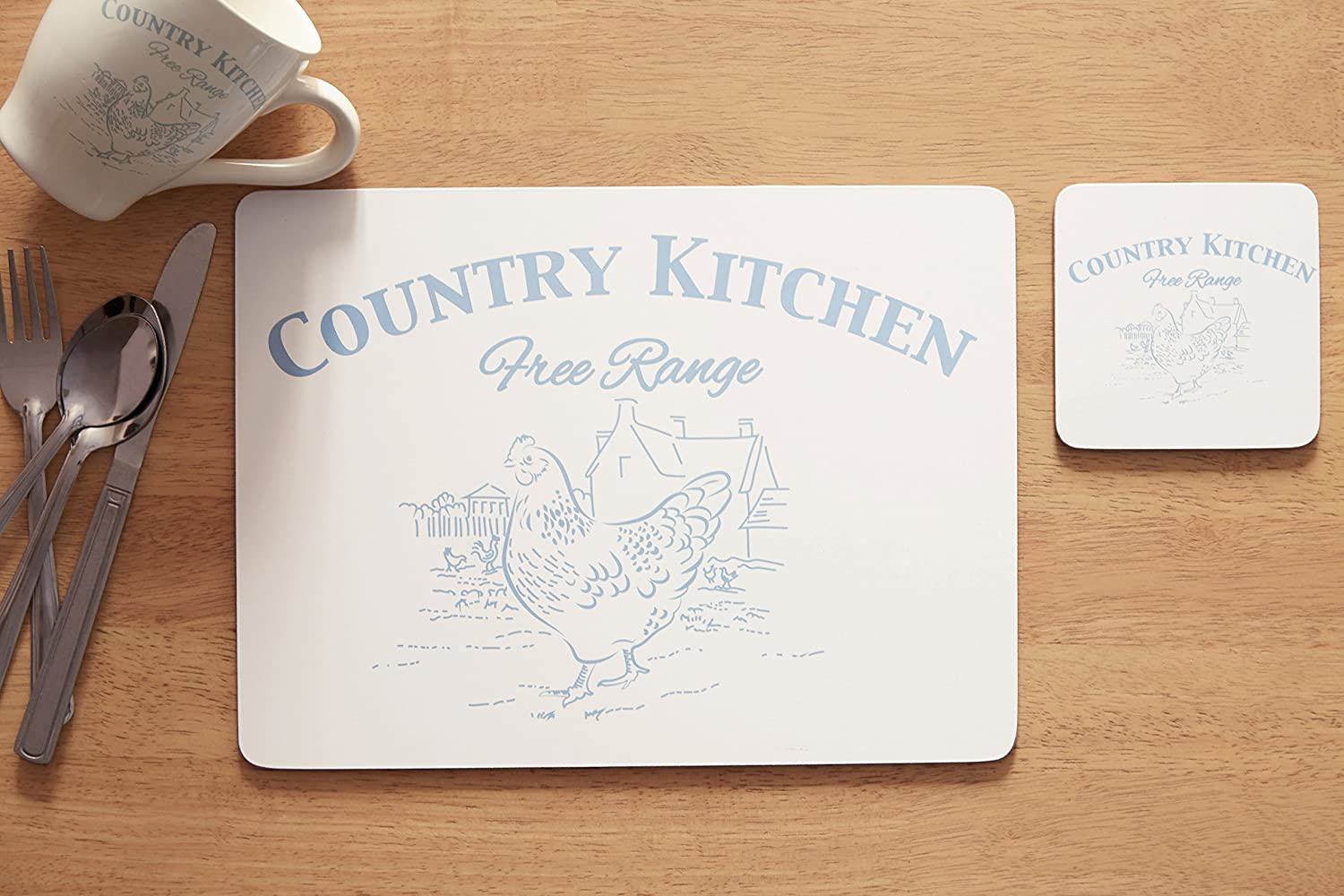 Premier Housewares Country Kitchen Placemats - Set of 4, Beige, H1 x W29 x D22cm - Image 3