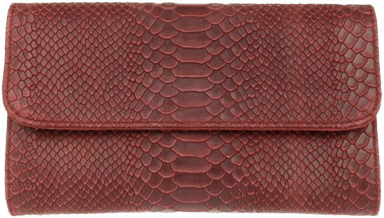 Girly Handbags Italian Leather Snake Print Suede Clutch Bag