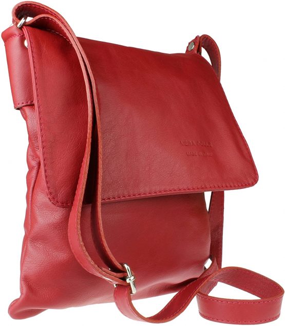 Girly Handbags Italian Soft Leather Cross Body Shoulder Bag Flap Zipper - Image 2
