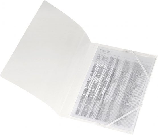 Herlitz 1948652 Elasticated Folder with 3 Flaps and 2 Elasticated Sides A4, PP, transluzent Clear - Image 2