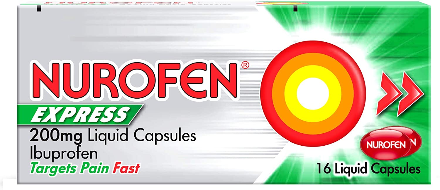 Nurofen Express Ibuprofen Liquid Capsules 200mg, 16 Count, Fast-Acting Relief for Period Pain Headaches, Migraines - Image 3
