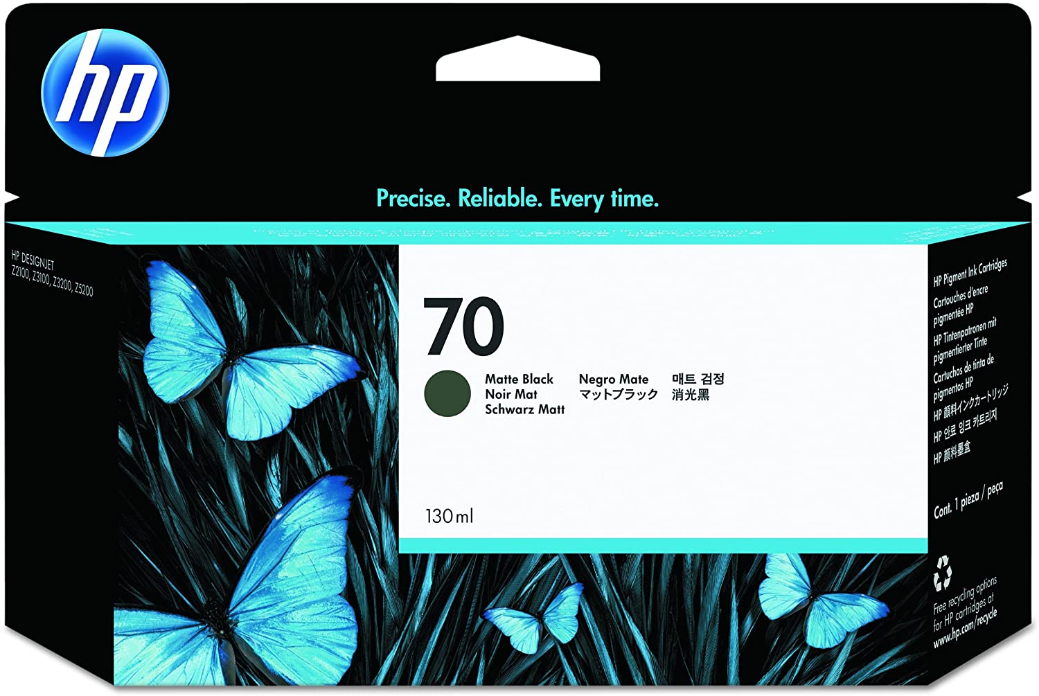 HP Original No.70 Black Ink Cart 130ml, Standard Yield