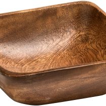 Premier Housewares Small Dark Brown Wooden Fruit Bowl Salad Bowl Serving Bowl Large Bowl Bamboo Fruit Bowl Salad Bowl & Servers 5 cm x 15 cm x 15 cm