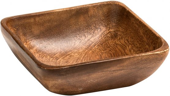Premier Housewares Small Dark Brown Wooden Fruit Bowl Salad Bowl Serving Bowl Large Bowl Bamboo Fruit Bowl Salad Bowl & Servers 5 cm x 15 cm x 15 cm