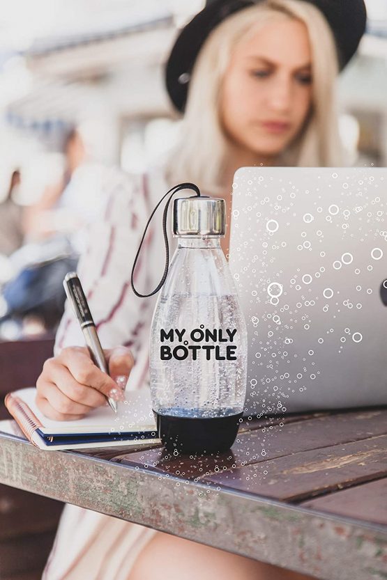 SodaStream My Only Bottle 500 ml Reusable BPA Free Water Bottle for Carbonating, Dishwasher Safe and UV Resistant Multi Use - Black - Image 3