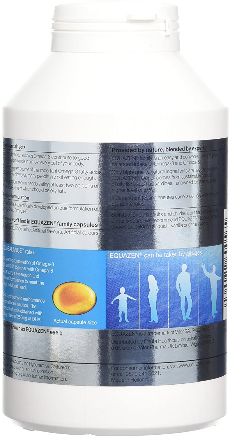 Equazen® Omega 3 & 6 Capsules, Brain & Cognitive Support, DHA, EPA & GLA, Clinically Researched 9:3:1 Formula - Image 2