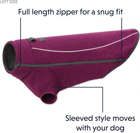 Ruffwear Knit Fleece Dog Jacket, Windproof, Very Large Breeds, Size: X-Large, Larkspur Purple, Fernie, 0590-580L1 - Image 4