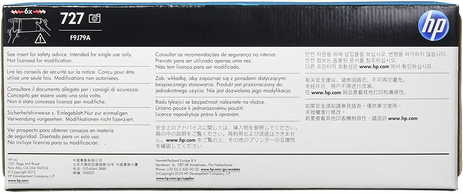 HP 727 F9J79A Photo Black 300-ml Genuine DesignJet Ink Cartridge, high capacity, Ink DesignJet T2500 - Image 2