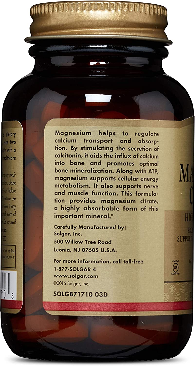 Solgar Magnesium Citrate Tablets, Pack of 60, Supports The Nervous System, Energy Release, Reduces Tiredness and Fatigue - Image 4