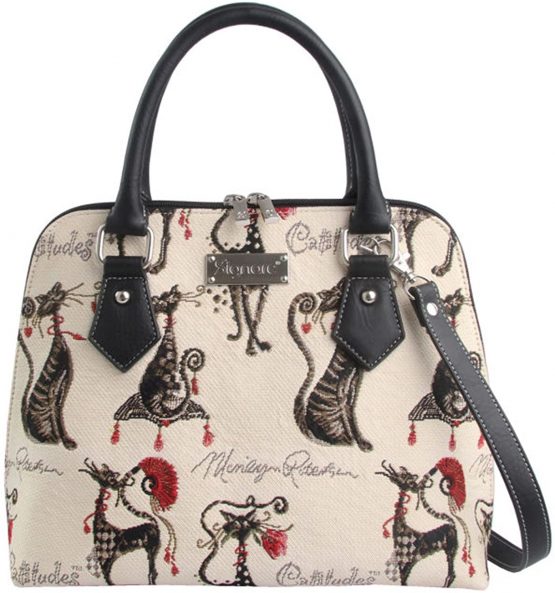 Signare Tapestry Handbags Shoulder bag and Crossbody Bags for Women with Cat Design