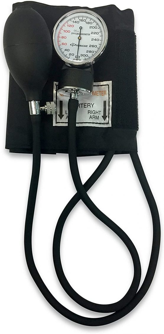 Primacare DS-9197-BK Professional Classic Series Manual Adult size Blood Pressure Kit, Emergency Bp kit with Stethoscope and Portable Leatherette Case, Nylon Cuff, Black - Image 2