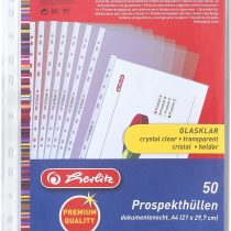 Herlitz A4 Premium Punched Pocket - Clear (50 Pieces)