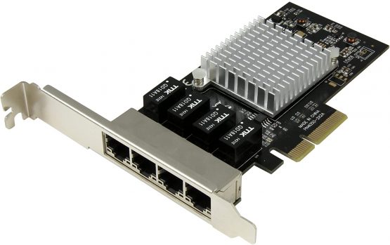 StarTech 4 Port PCIe Network Card - RJ45 Port - Intel i350 Chipset - Ethernet Server / Desktop Network Card - Dual Gigabit NIC Card (ST4000SPEXI)