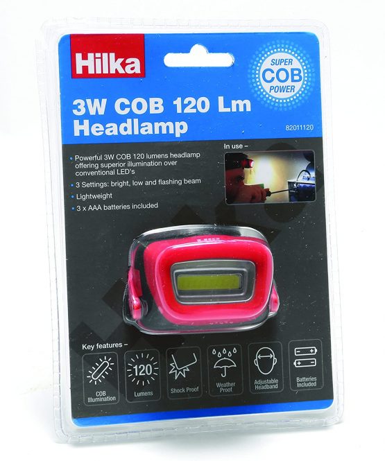 Hilka 82011120 3W COB 120 Lumens Headlamp