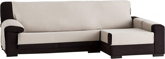 Eysa Constanza chaise longue cover 290 cm right, front view, color 01-linen, Cotton, 37 x 9 x 29 cm