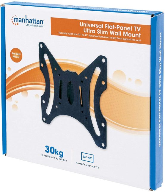 Manhattan TV & Monitor Mount, Wall, Fixed, 1 screen, Screen Sizes: 23-42", Black, VESA: 75x75 to 200x200mm, Max 30kg, Lifetime Warranty - Image 3
