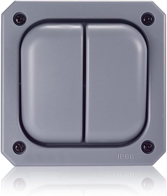 Aodoka Weatherproof Switch, IP66 Outdoor Double Switch (10A 2-Gang) - Image 2