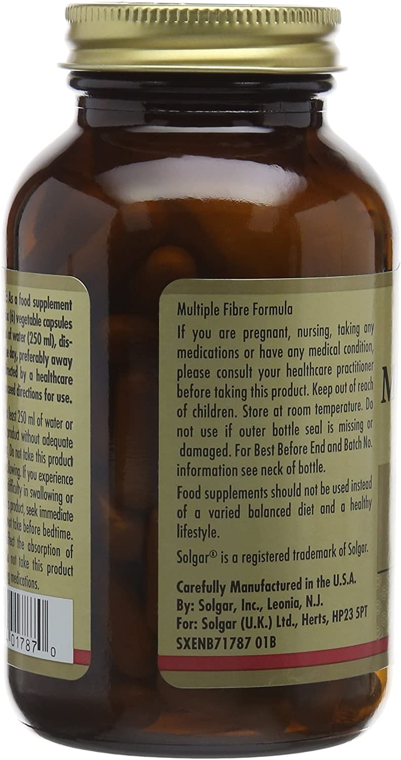 Solgar Multiple Formula Vegetable Capsules - Pack of 120 - Supplement for Digestive Support - Soluble and Insoluble - Vegan - Image 4
