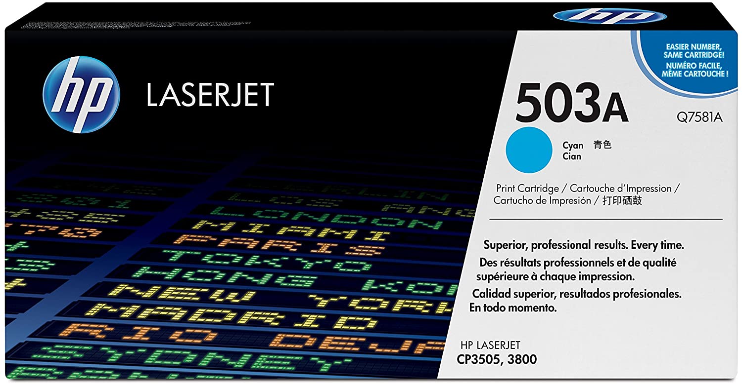 HP Q7581A 503A Original LaserJet Toner Cartridge, Cyan, Single Pack, Standard