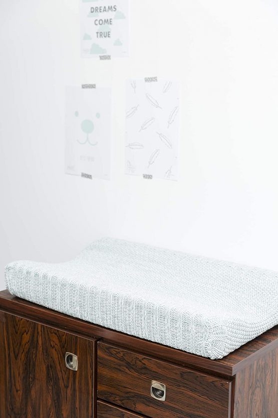 Meyco 2763084 2-Wedge Changing Mat Cover Knitted 100% Cotton 45 x 70 cm Relief Mixed Stone Green Multi-Coloured - Image 3