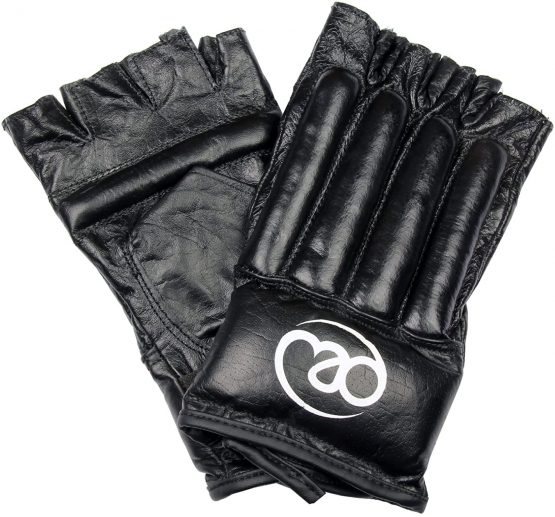Boxing-Mad Leather Fingerless Bag Glove - Large, Black